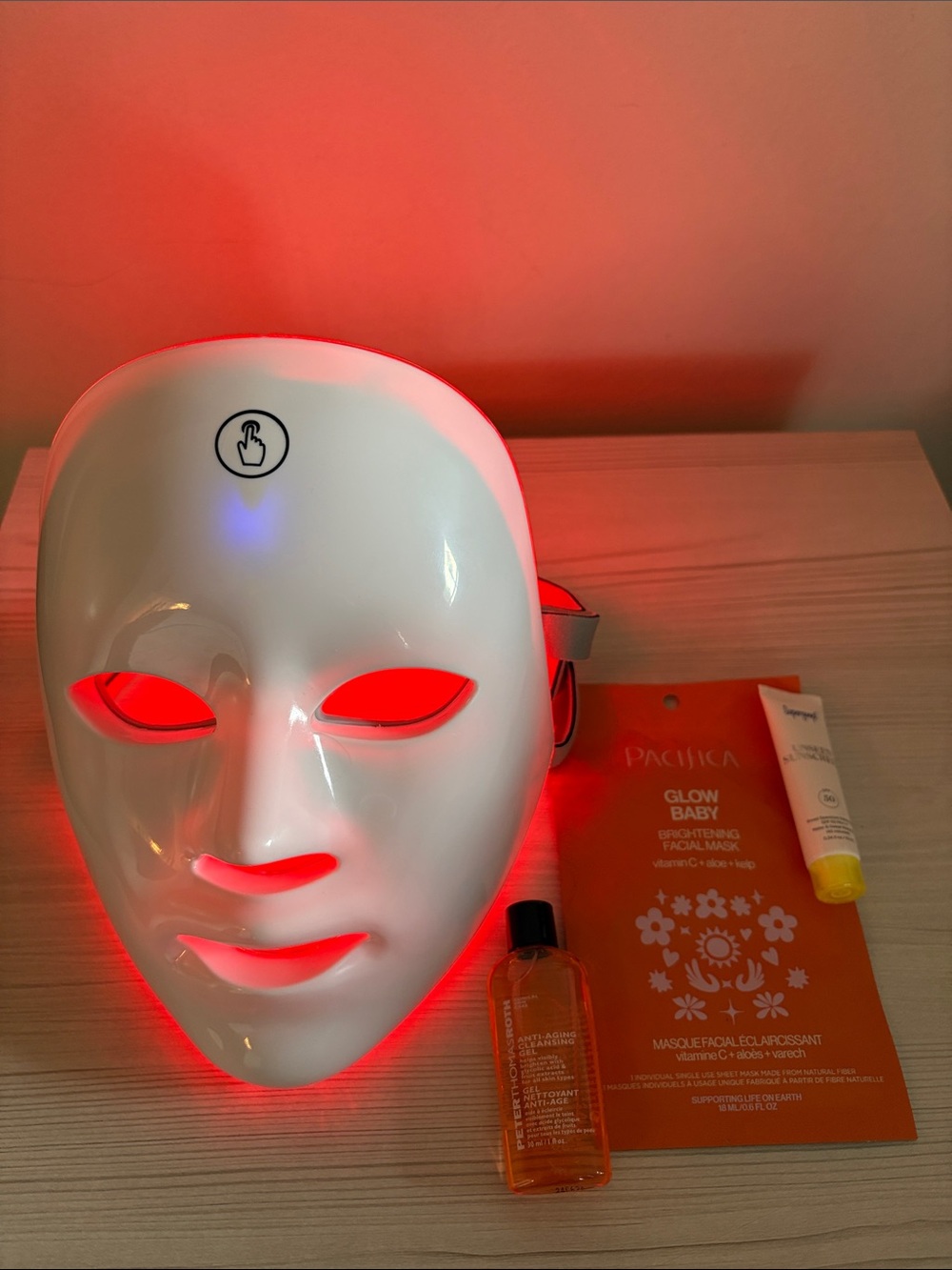 Pacifica White LED Facial Mask Kit with Orange Glow Baby Treatment